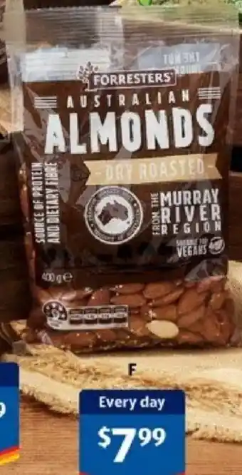 ALDI Forresters Dry Roasted Almonds offer