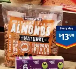 ALDI Forresters Natural Almonds offer