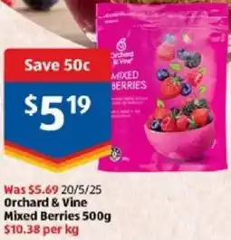 ALDI Orchard & vine mixed berries offer