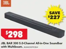Harvey Norman JBL BAR 300 5.0-Channel All-in-One Soundbar with Multibeam offer