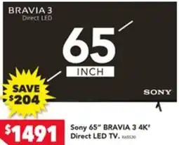 Harvey Norman Sony 65" BRAVIA 3 4K Direct LED TV offer