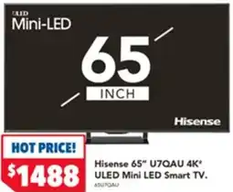 Harvey Norman Hisense 65" U7QAU 4K ULED Mini LED Smart TV offer