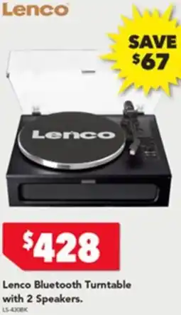 Harvey Norman Lenco Bluetooth Turntable with 2 Speakers offer
