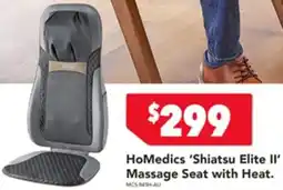 Harvey Norman HoMedics Shiatsu Elite II Massage Seat with Heat offer