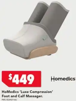 Harvey Norman HoMedics Luxe Compression Foot and Calf Massager offer