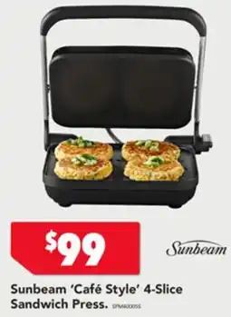 Harvey Norman Sunbeam café style 4-slice sandwich press offer