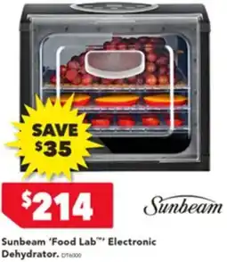 Harvey Norman Sunbeam Food Lab Electronic Dehydrator offer