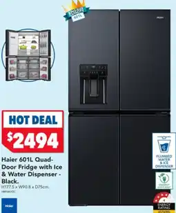 Harvey Norman Haier Quad- Door Fridge with Ice & Water Dispenser offer