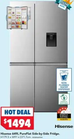 Harvey Norman Hisense PureFlat Side-by-Side Fridge offer