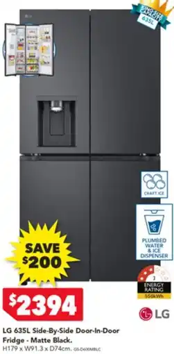 Harvey Norman LG Side-By-Side Door-In-Door Fridge offer