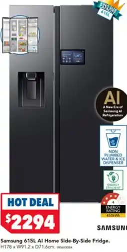 Harvey Norman Samsung Al Home Side-By-Side Fridge offer