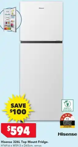 Harvey Norman Hisense Top Mount Fridge offer