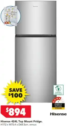 Harvey Norman Hisense Top Mount Fridge offer