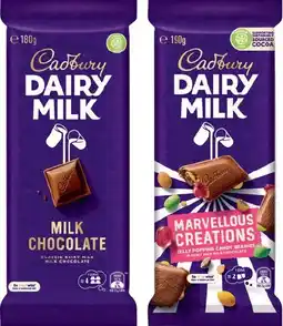 IGA Cadbury Chocolate Blocks 150‑190g Selected Varieties offer