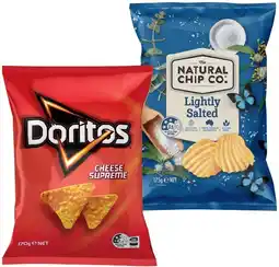 IGA The Natural Chip Co., Smith’s Thinly Cut 175g or Doritos Corn Chips 150‑170g Selected Varieties offer