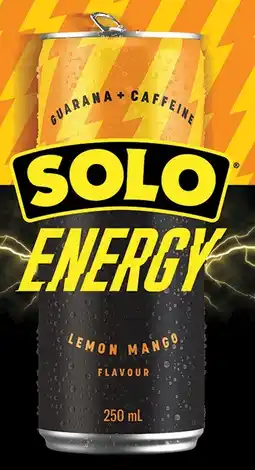 IGA NEW Solo Energy Drink Lemon Mango 250mL offer