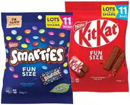 IGA Nestlé KitKat, Smarties or Milky Bar Fun Size 11 Pack Selected Varieties offer