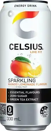 IGA Celsius Sparkling Energy Drink 330mL Selected Varieties offer