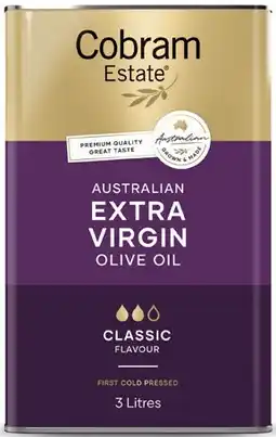 IGA Cobram Estate Extra Virgin Olive Oil 3 Litre Selected Varieties offer