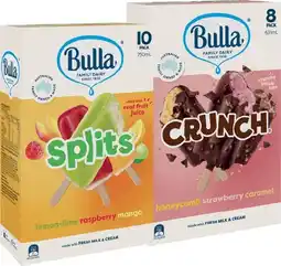 IGA Bulla Ice Cream Sticks 8 Pack or Splits 10 Pack Selected Varieties offer