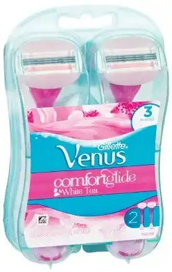 IGA Gillette Venus Comfort Glide White Tea Disposable Razors 2 Pack offer