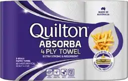 IGA Quilton Absorba 4 Ply Paper Towel 3 Pack offer
