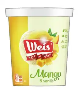 IGA Weis Half Sorbet & Half Ice Cream Tub 1 Litre Selected Varieties offer