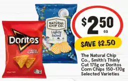 IGA The Natural Chip Co. Smith's Thinly Cut or Doritos Corn Chips Selected Varieties offer