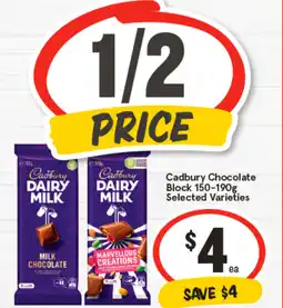 IGA Cadbury Chocolate Block Selected Varieties offer