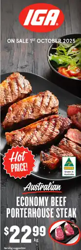 IGA Economy beef porterhouse steak offer