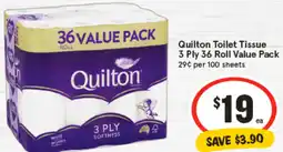 IGA Quilton Toilet Tissue 3 Ply 36 Roll Value Pack offer