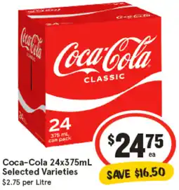 IGA Coca-Cola Selected Varieties offer