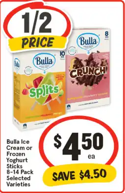 IGA Bulla Ice Cream or Frozen Yoghurt Sticks Selected Varieties offer