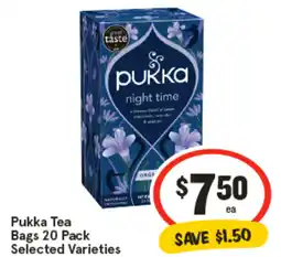 IGA Pukka tea bags selected varieties offer