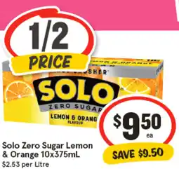 IGA Solo Zero Sugar Lemon & Orange offer