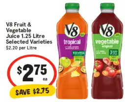 IGA V8 fruit & vegetable juice offer