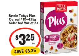 IGA Uncle tobys uncle tobys plus cereal offer