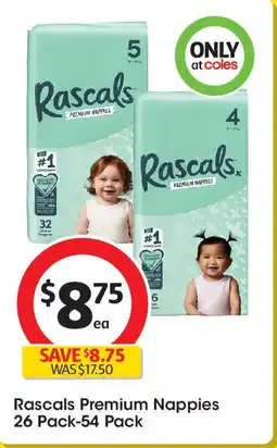 Coles Rascals premium nappies offer