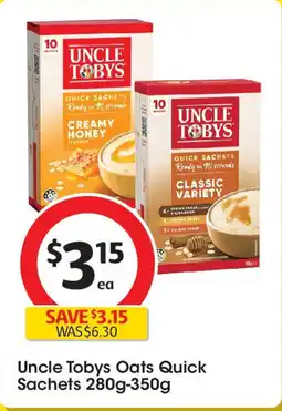Coles Uncle tobys oats quick sachets offer