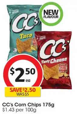 Coles Cc's corn chips offer