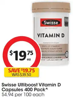 Coles Swisse ultiboost vitamin d capsules 400 pack offer