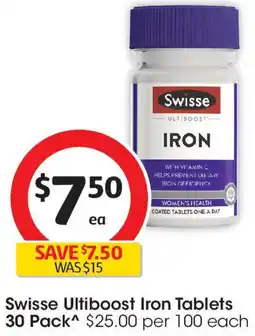 Coles Swisse ultiboost iron tablets 30 pack offer