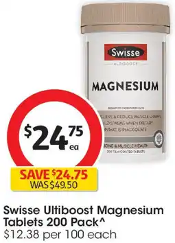 Coles Swisse ultiboost magnesium tablets 200 pack offer
