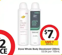 Coles Dove whole body deodorant offer