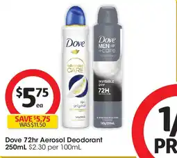 Coles Dove 72hr aerosol deodorant offer