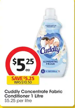 Coles Cuddly concentrate fabric conditioner offer