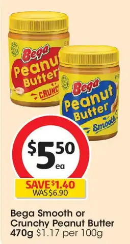 Coles Bega smooth or crunchy peanut butter offer