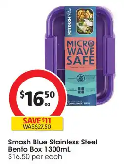 Coles Smash blue stainless steel bento box offer