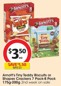 Coles Arnott's Tiny Teddy Biscuits or Shapes Crackers offer
