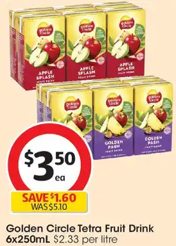Coles Golden Circle Tetra Fruit Drink offer